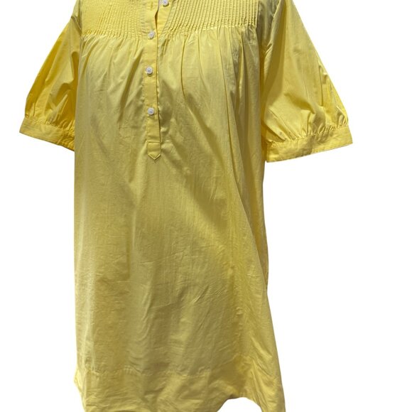 J.Crew Short-Sleeve Mini Shirt Dress Cotton Poplin Yellow S - Picture 5 of 6